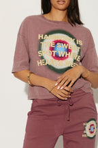 T - SHIRT TANIA PRUNE XS - ONE TEE