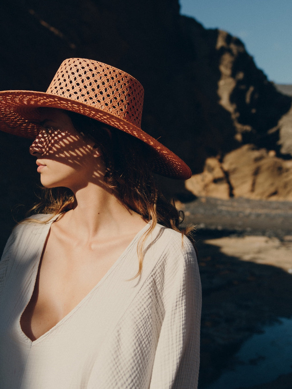 Chapeau Paille Opale Jr - Apricot