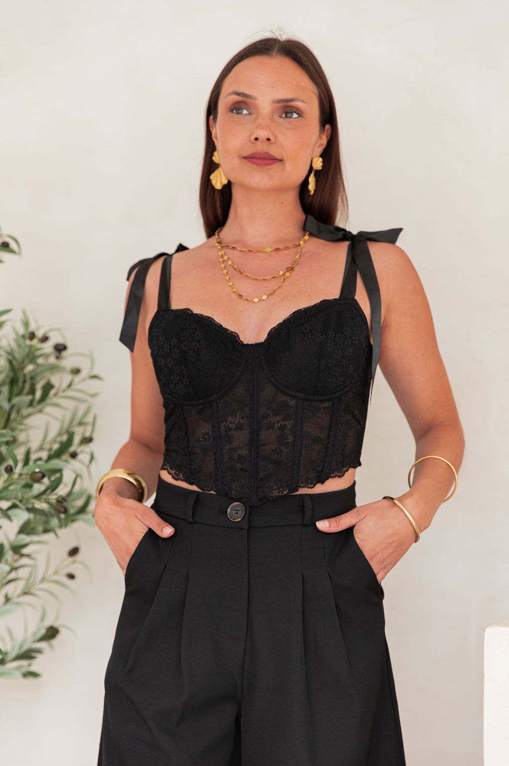 OPALE Noir - Bustier Dentelle