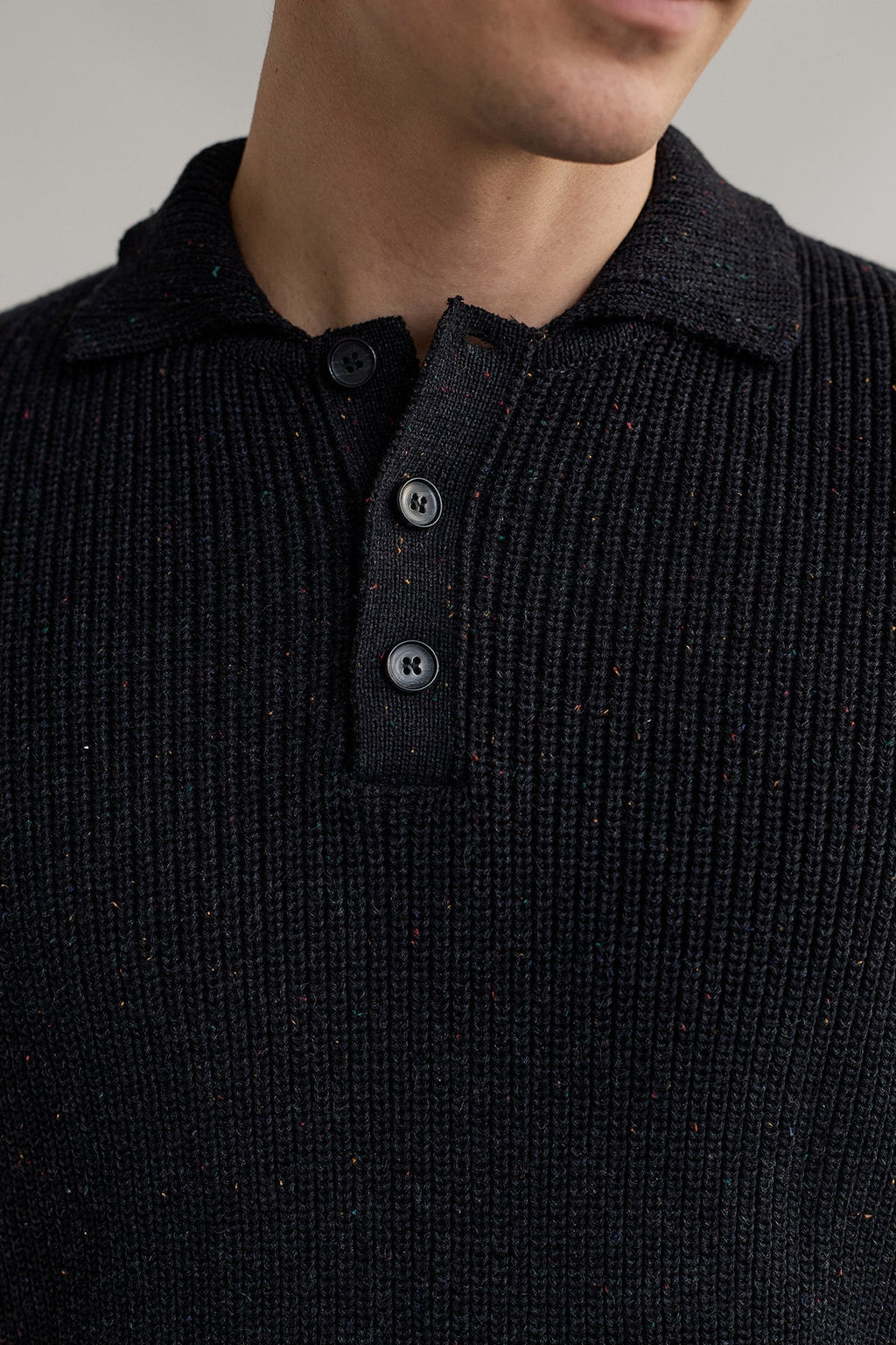 meta-preview, english rib knit with colourful neps