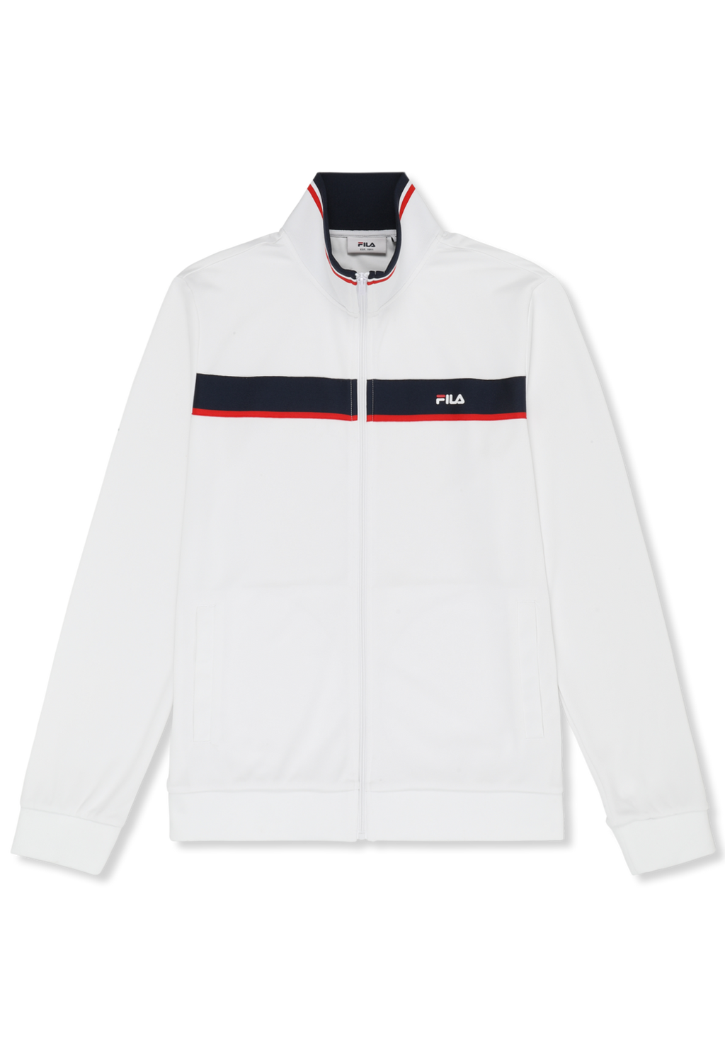 Veste De Survêtement À Bandes Classique - Blanc Éclatant-Iris Noir