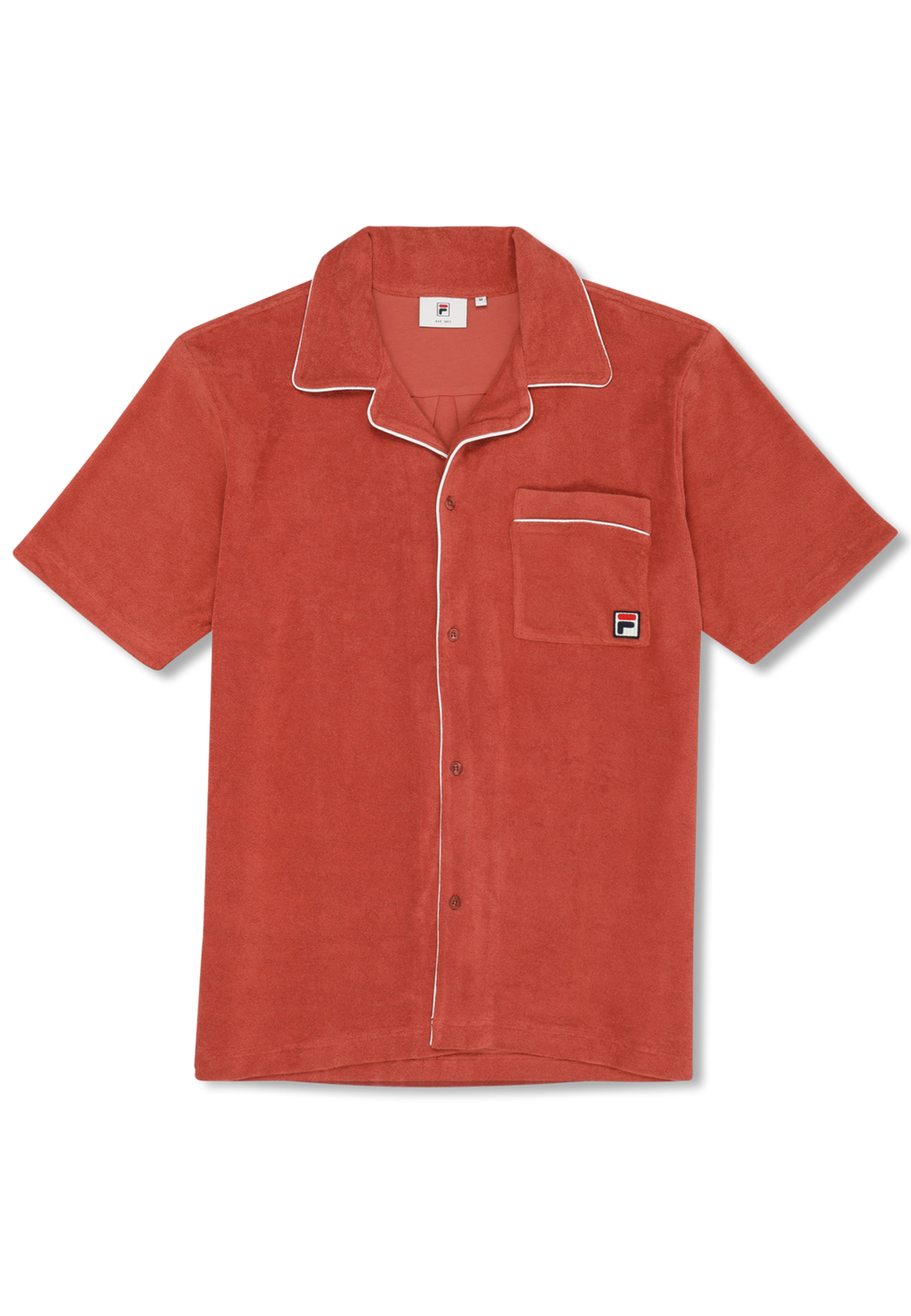 Chemise Resort Éponge Décontractée - Rouge Étrusque