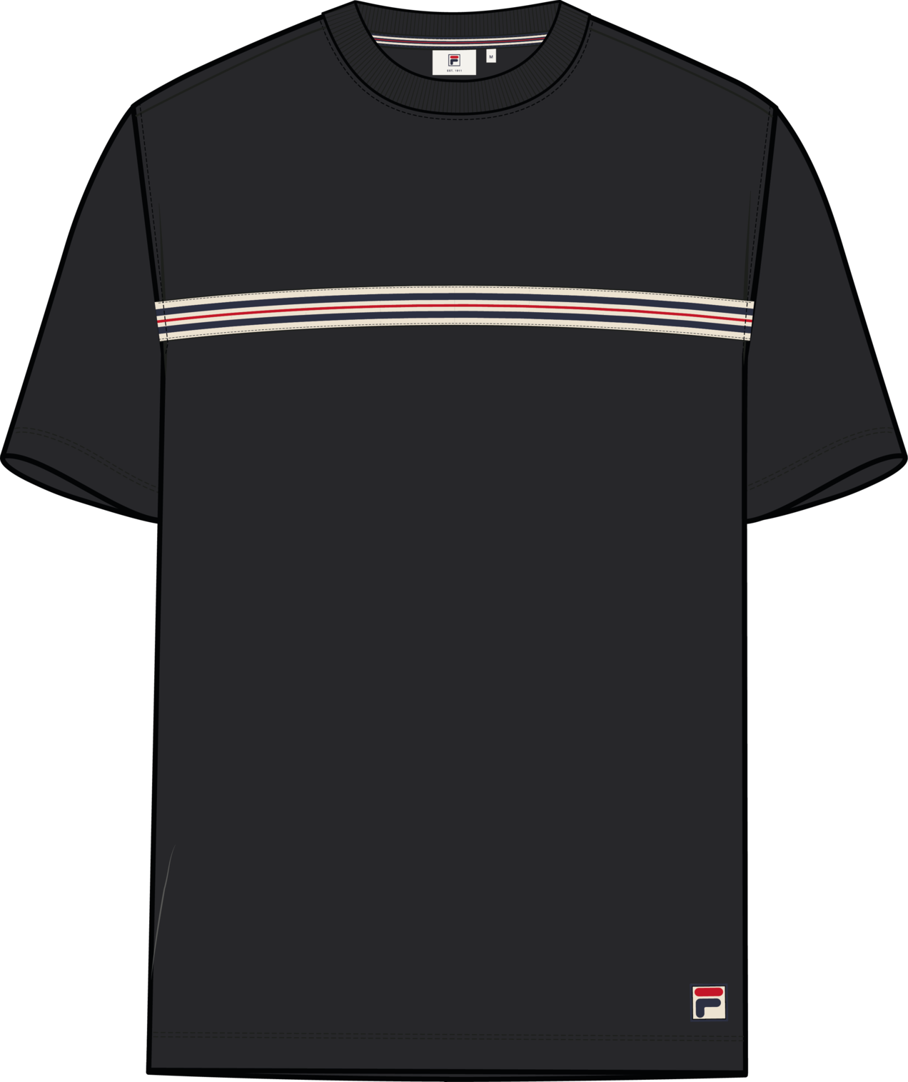 T-Shirt À Bande Heritage Classique - Noir