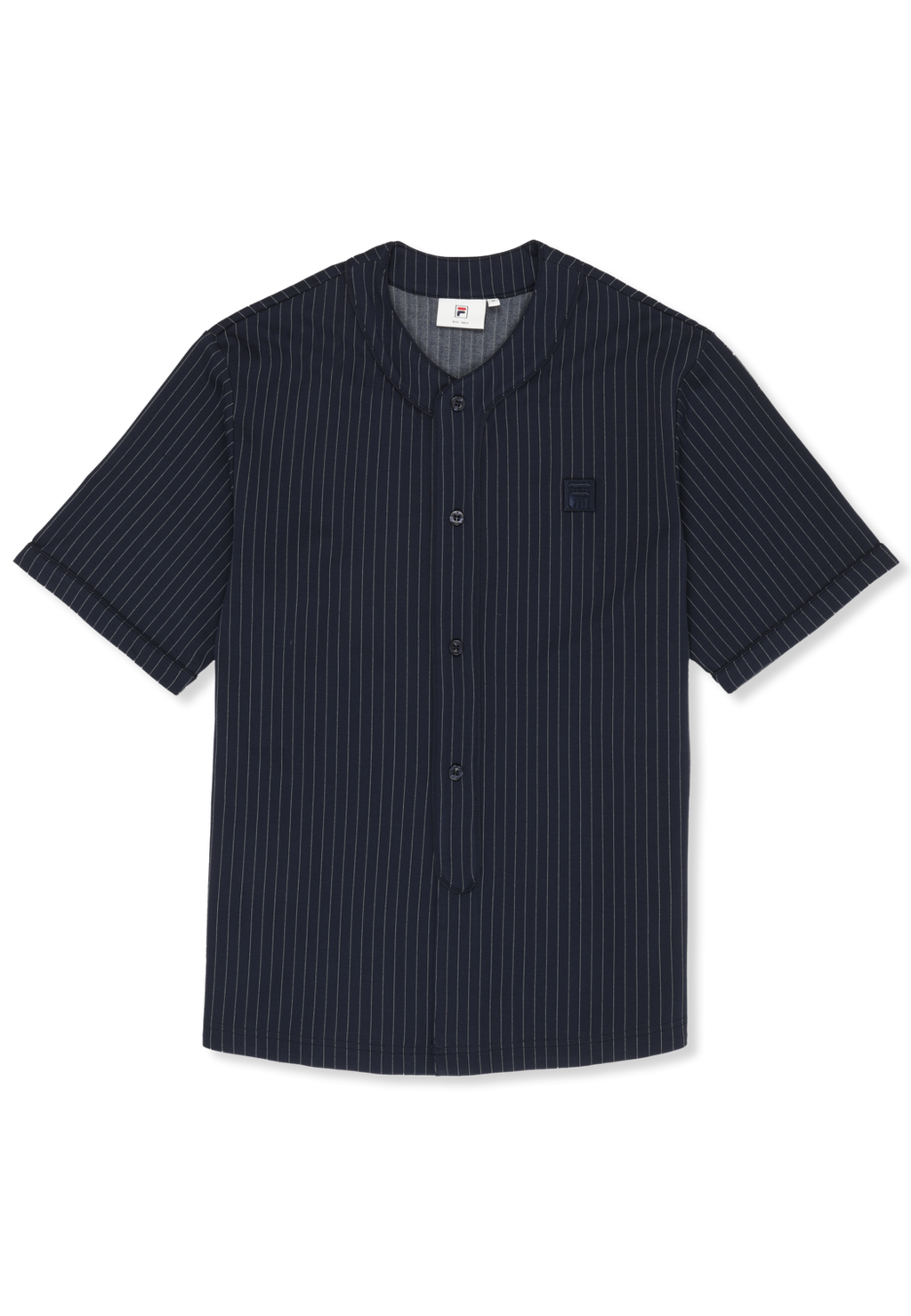 Chemise De Baseball À Fines Rayures Décontractée - Iris Noir / Aigrette Rayé