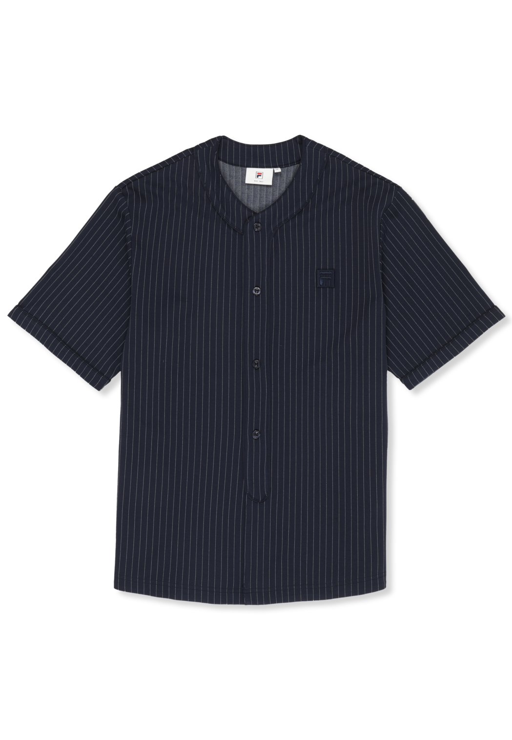 Chemise De Baseball À Fines Rayures Décontractée - Iris Noir / Aigrette Rayé