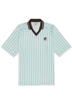 Chemise En Satin À Fines Rayures Ample - Mer Apaisante / Rayé