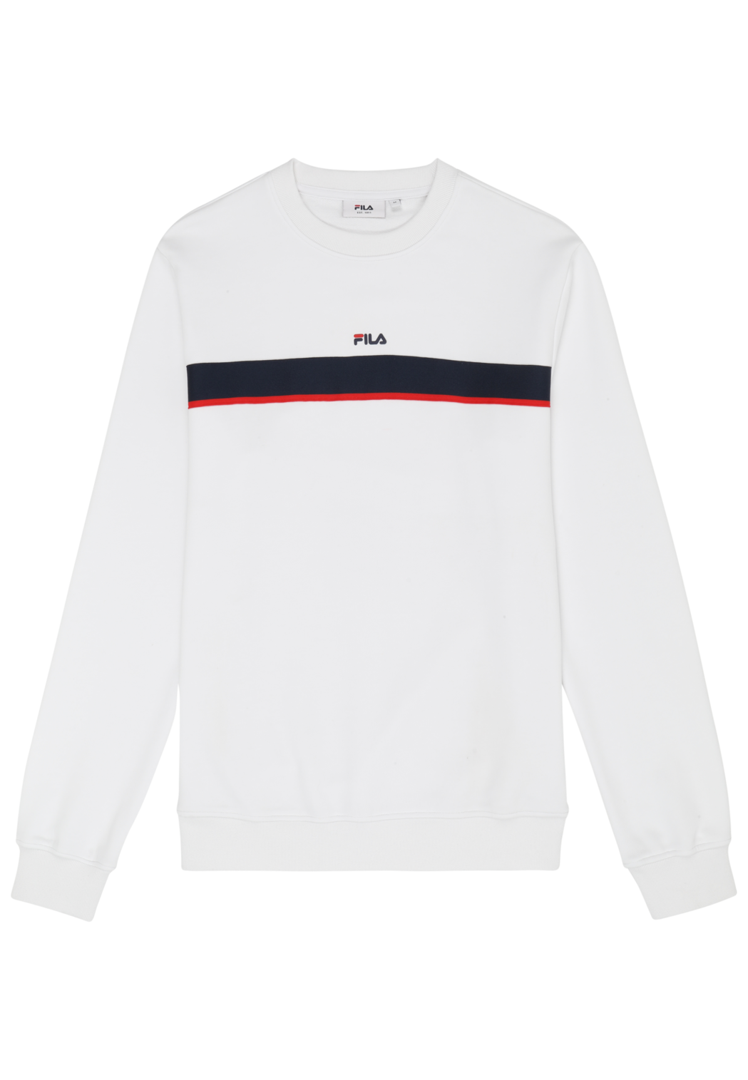 Sweat Ras-Du-Cou À Bandes Classique - Blanc Éclatant