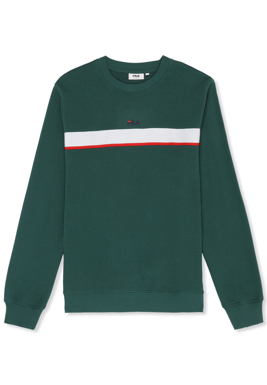 Sweat Ras-Du-Cou À Bandes Classique - Vert Bouquet