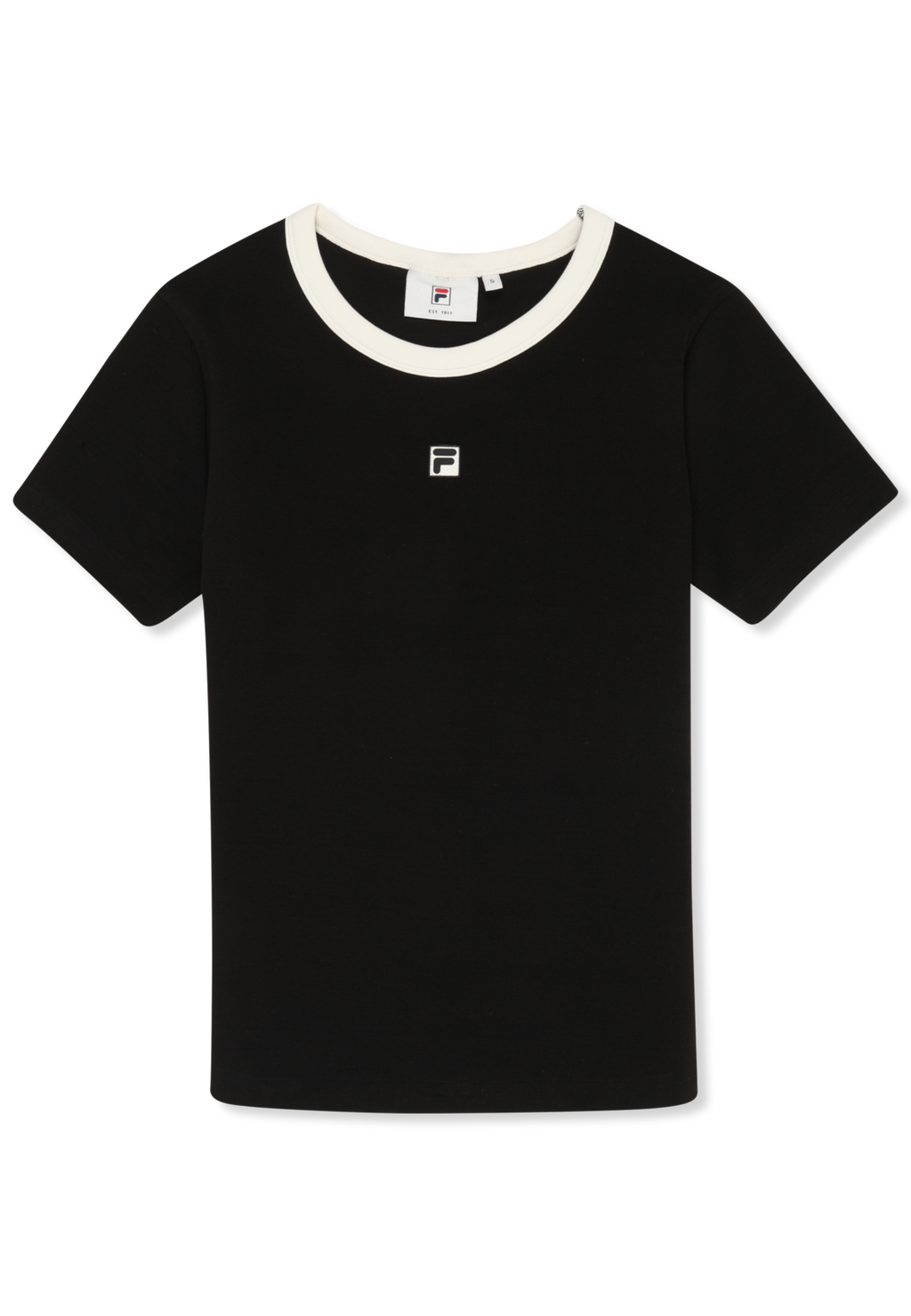 T-Shirt Côtelé À Logo Slim - Noir