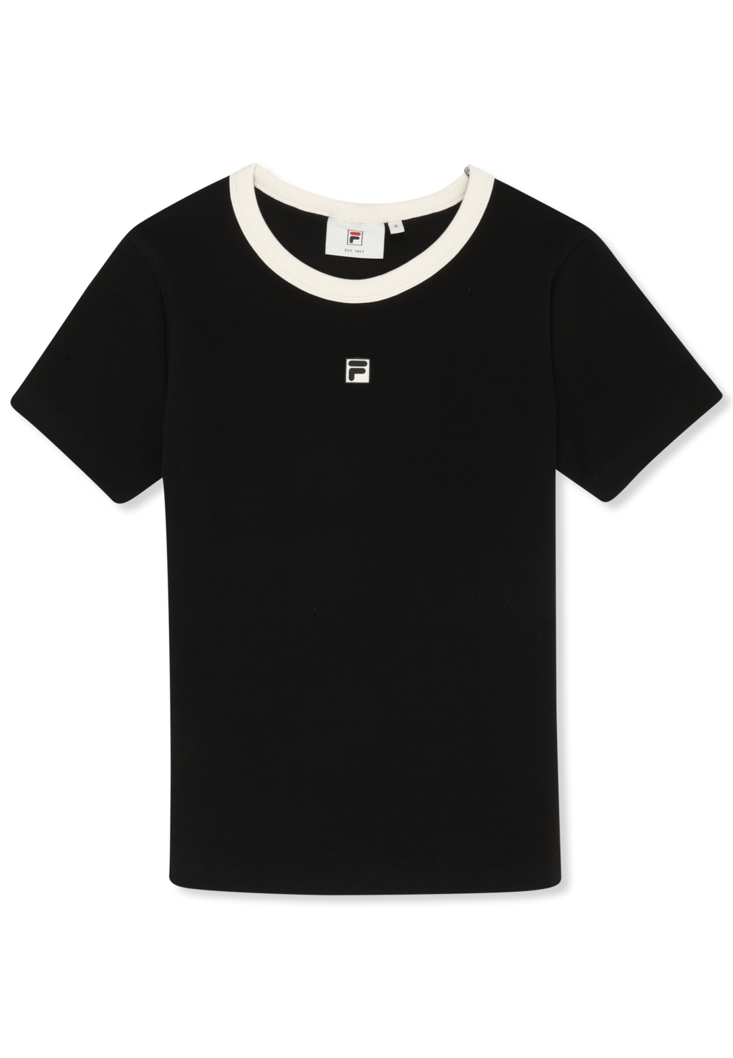 T-Shirt Côtelé À Logo Slim - Noir