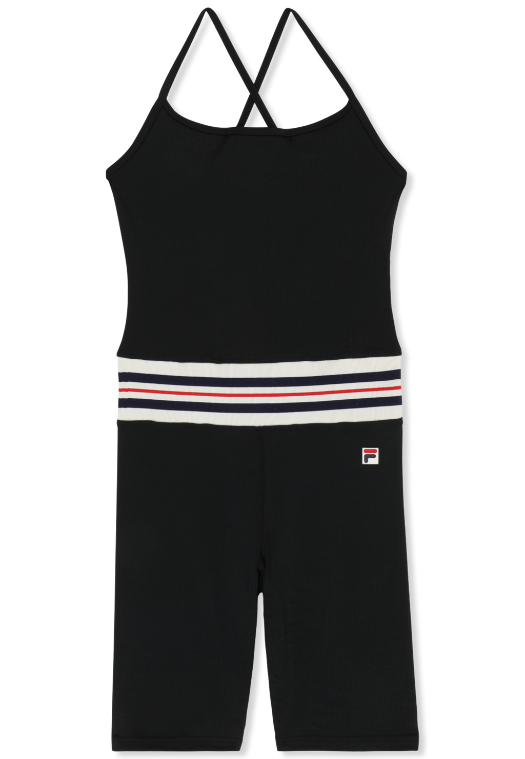 Combinaison De Sport Courte À Bande Heritage - Noir