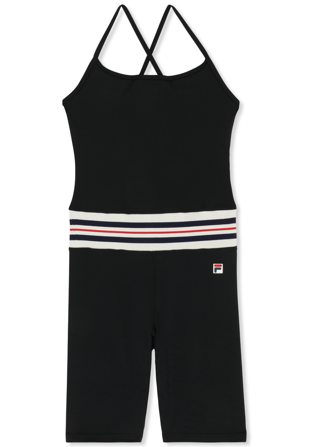 Combinaison De Sport Courte À Bande Heritage - Noir