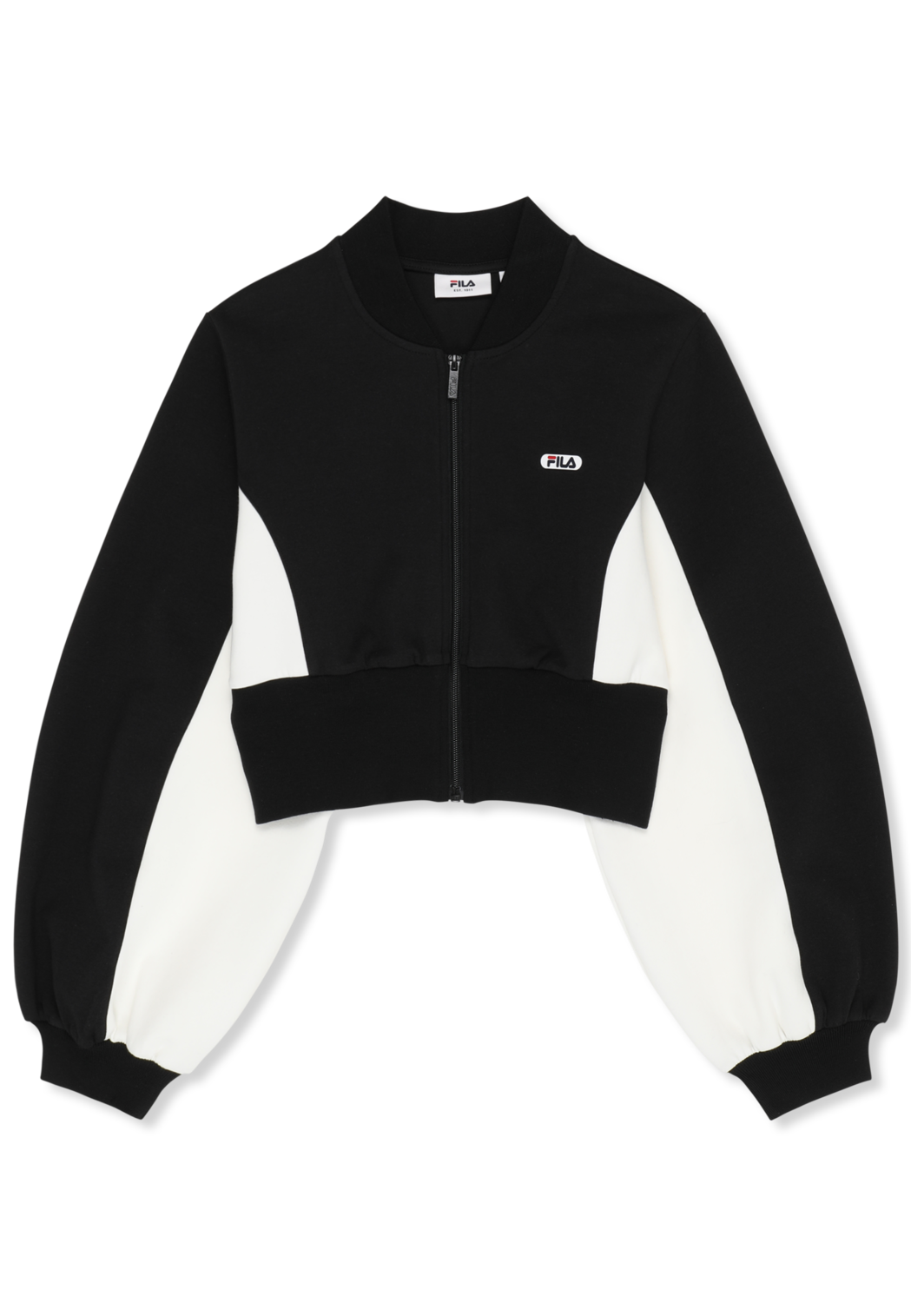 Veste De Survêtement Scuba Courte À Col Côtelé - Noir-Aigrette