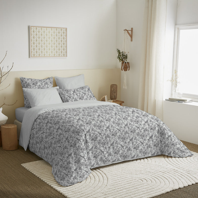 Pack Complet Imprimé (Housse De Couette + Taie(s) + Drap Housse) - 100% Coton 57 Fils - Berangere Nuage