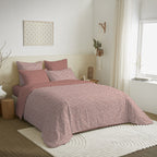Pack Complet Imprimé (Housse De Couette + Taie(s) + Drap Housse) - 100% Coton 57 Fils - Celeste Pêche
