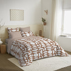 Pack Complet Imprimé (Housse De Couette + Taie(s) + Drap Housse) - 100% Coton 57 Fils - Mykonos Syenne