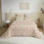 Pack Complet Imprimé (Housse De Couette + Taie(s) + Drap Housse) - 100% Coton 57 Fils - Tanya Multicolore