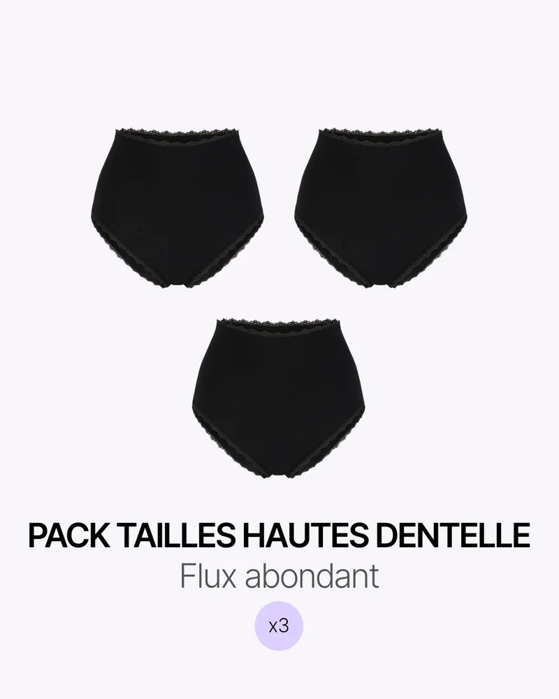 Pack Trio Taille Haute Dentelle