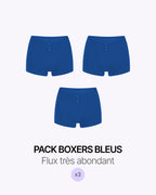 Pack Trio Boxer Maille Bleu
