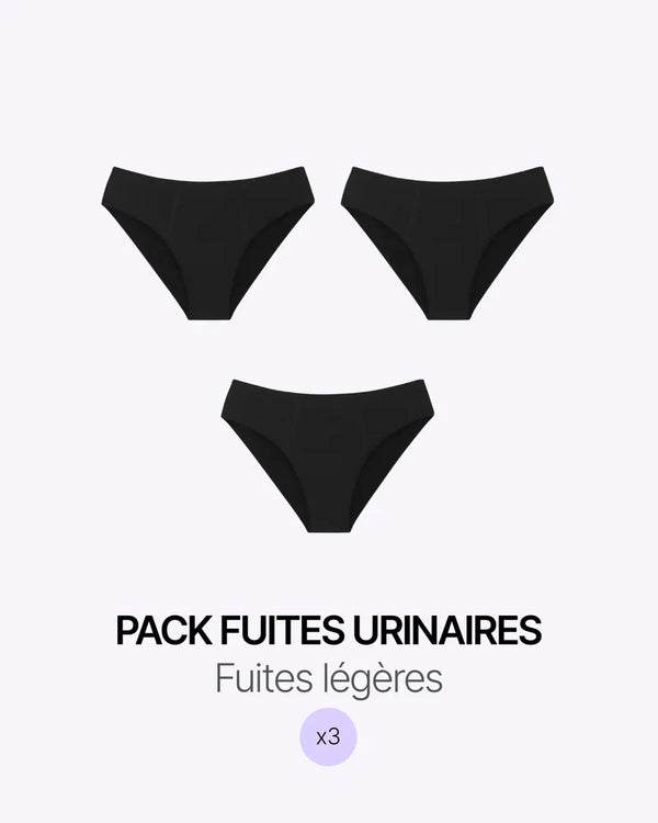 Pack Trio Culotte Noire Fuite Urinaire