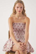 Robe Courte Smockée Pada - Rose