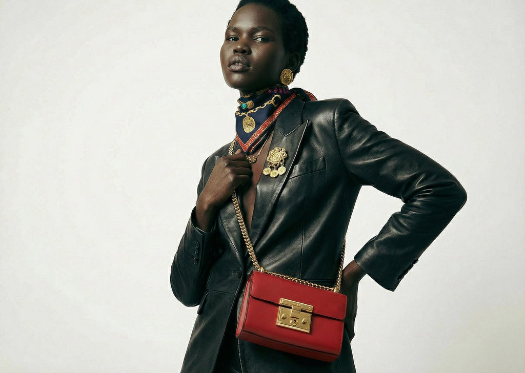 Sac Gucci Padlock Rouge Cuir