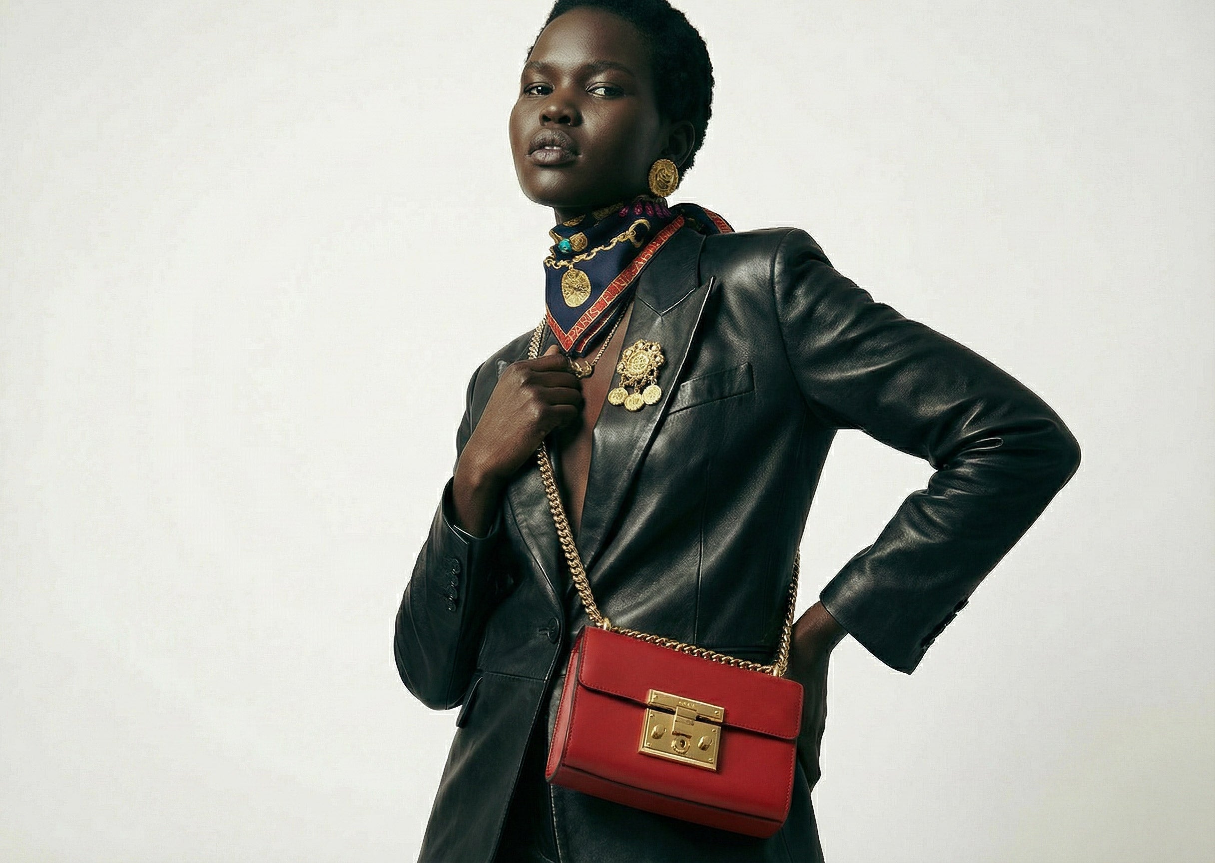 Sac Gucci Padlock Rouge Cuir
