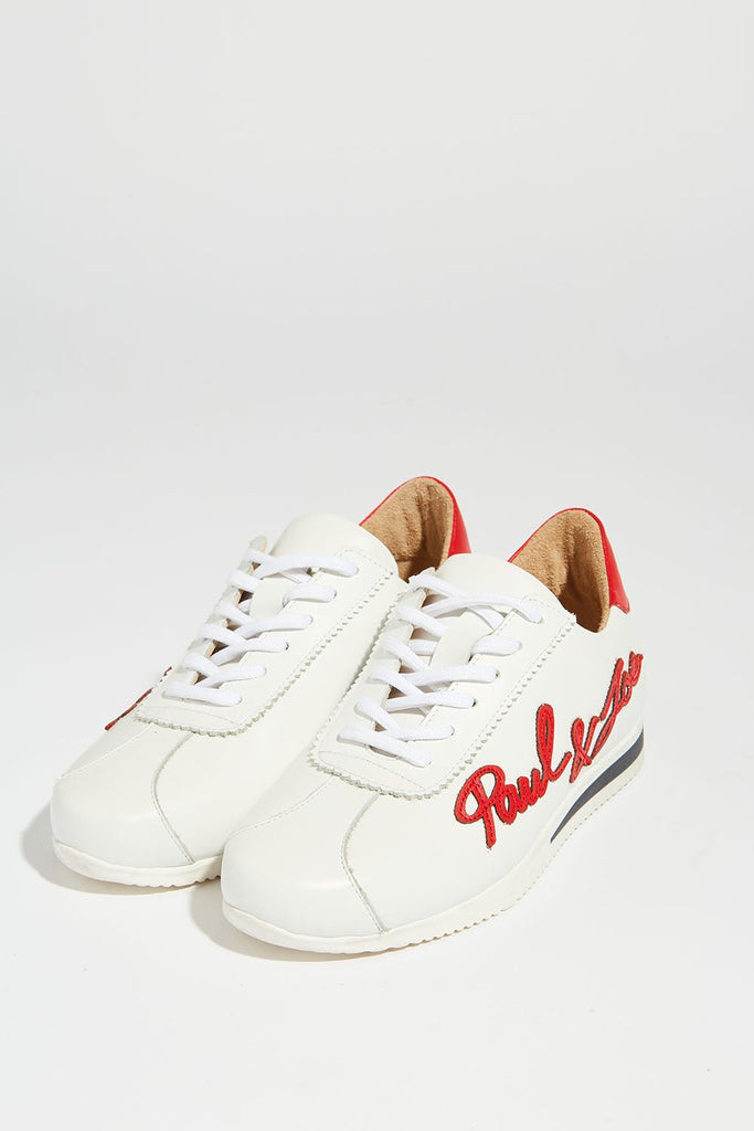 Paire De Baskets Blanches Et Logo Rouge Paul & Joe En Cuir - Paul & Joe - Paul & Joe* - The Bradery