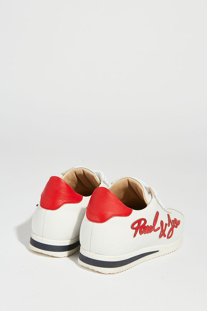 Paire De Baskets Blanches Et Logo Rouge Paul & Joe En Cuir - Paul & Joe - Paul & Joe* - The Bradery