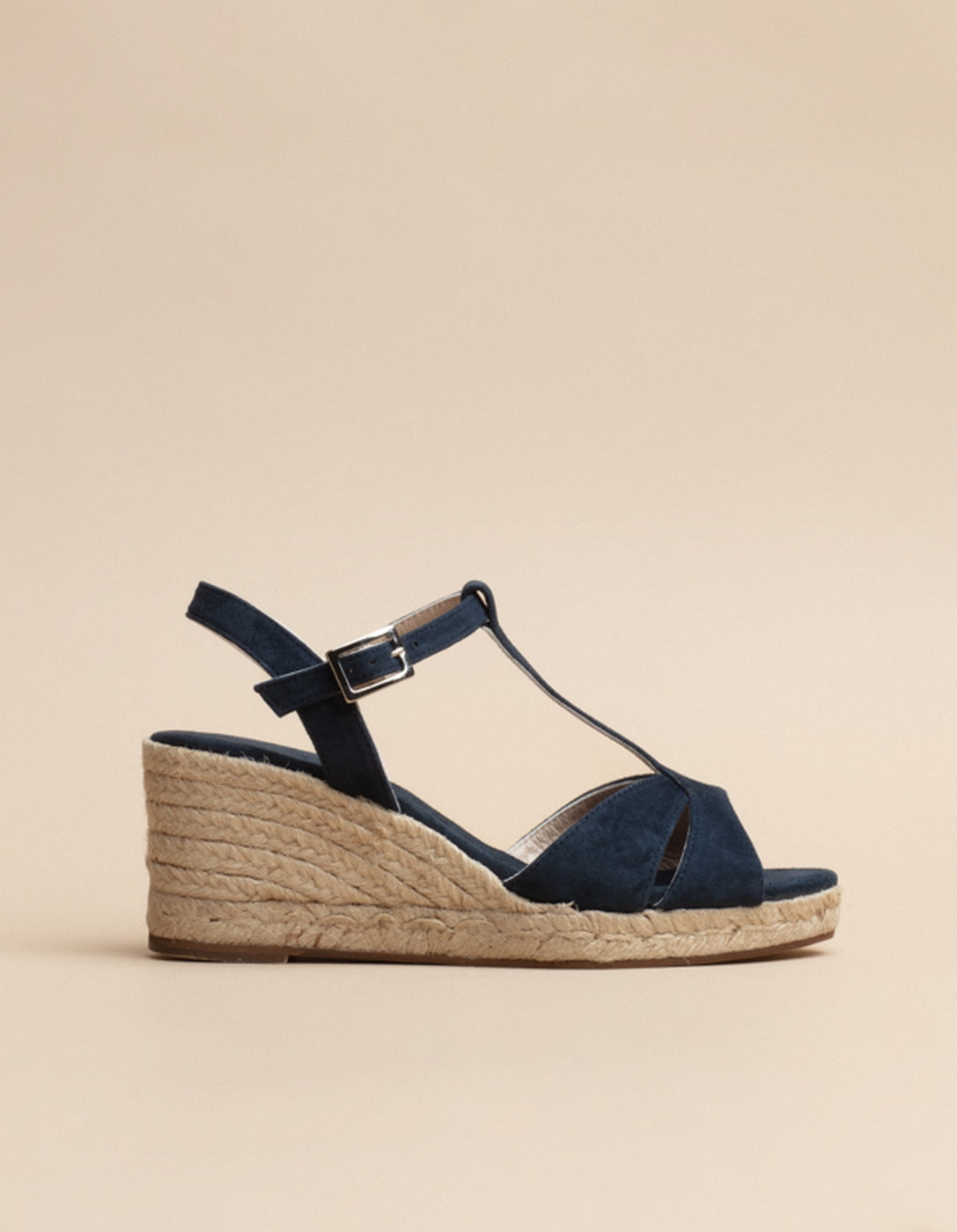 Espadrilles Mi-Talon Palombaggia - Cuir Daim Marine - Femme