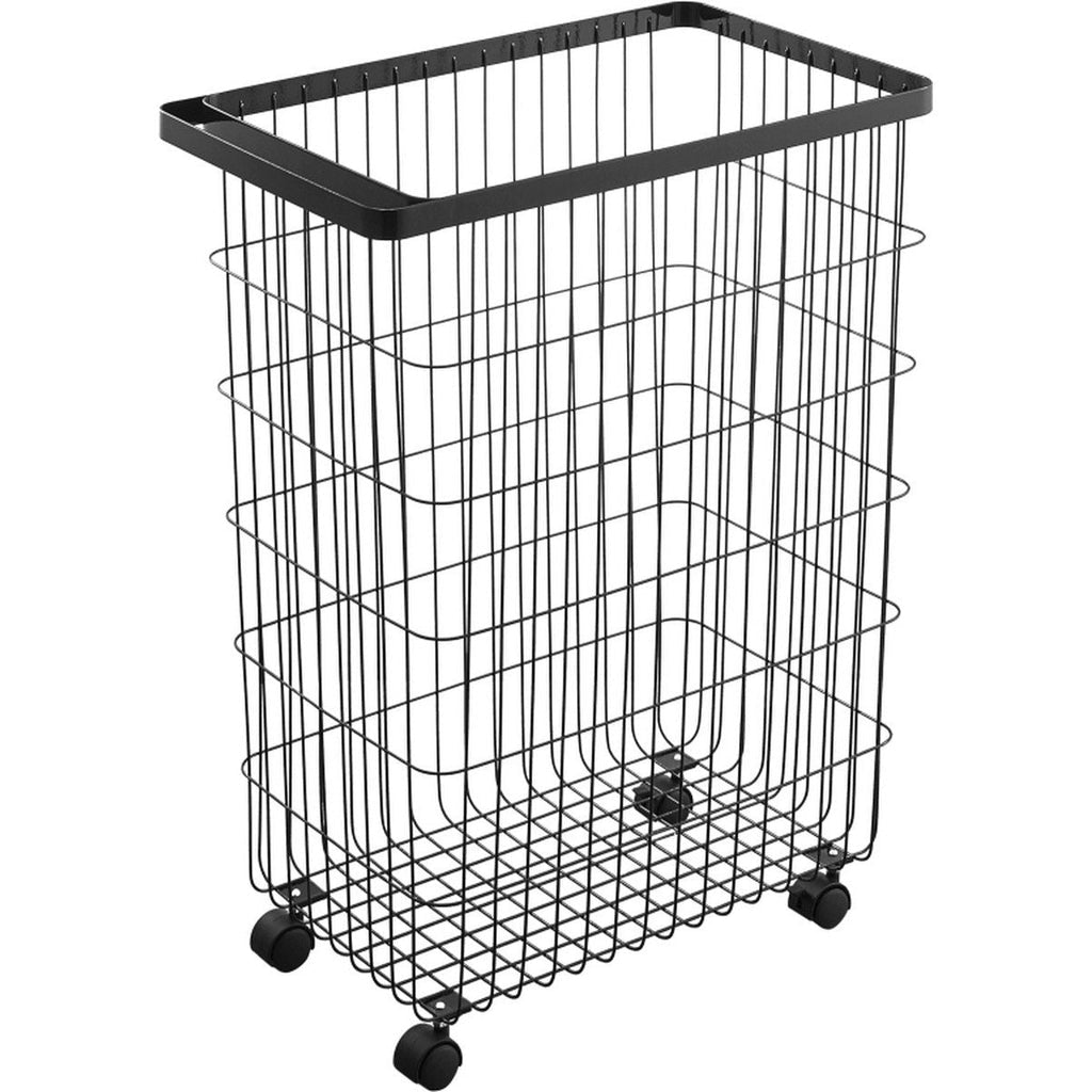 Panier À Linge À Roulettes En Métal H56.5cm - Noir