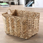 Panier Haut En Jacinthe D'Eau Grand Modèle - L52xH37cm - Beige