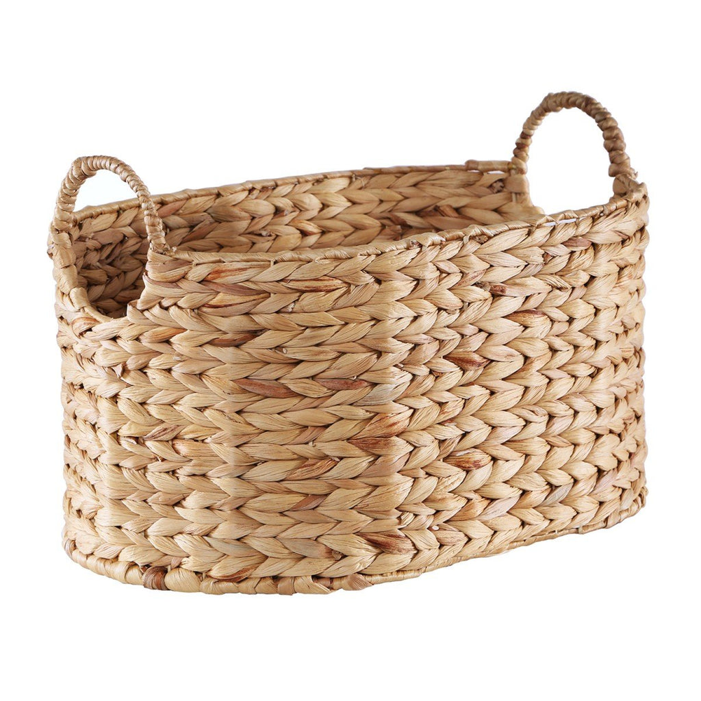 Panier Moyen En Jacinthe D'Eau Avec Poignées - H23 cm - Beige