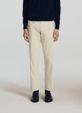 Pantalon Chino En Gabardine De Coton Écru - Ecru - De Fursac - The Bradery