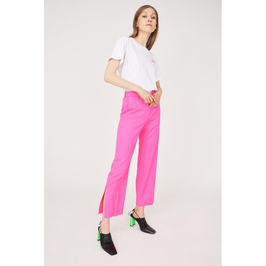 Pantalon Gabardine De Laine - Rose Neon