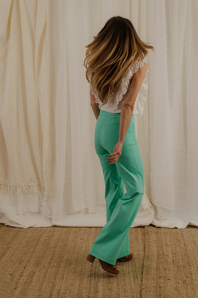 Pantalon Goya Opal - Vert D'Eau - Plume Paris - The Bradery