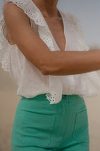 Pantalon Goya Opal - Vert D'Eau - Plume Paris - The Bradery