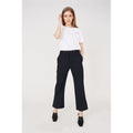 Pantalon Laine Fines Rayures - Navy / Bleu Clair