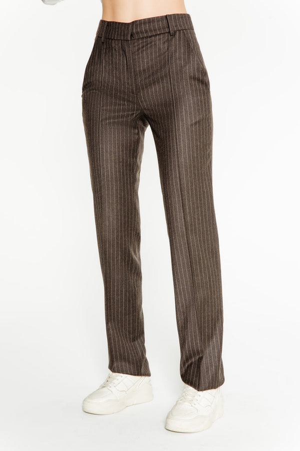 Pantalon Marcel - Marron A Rayures BAS Margaux Lonnberg