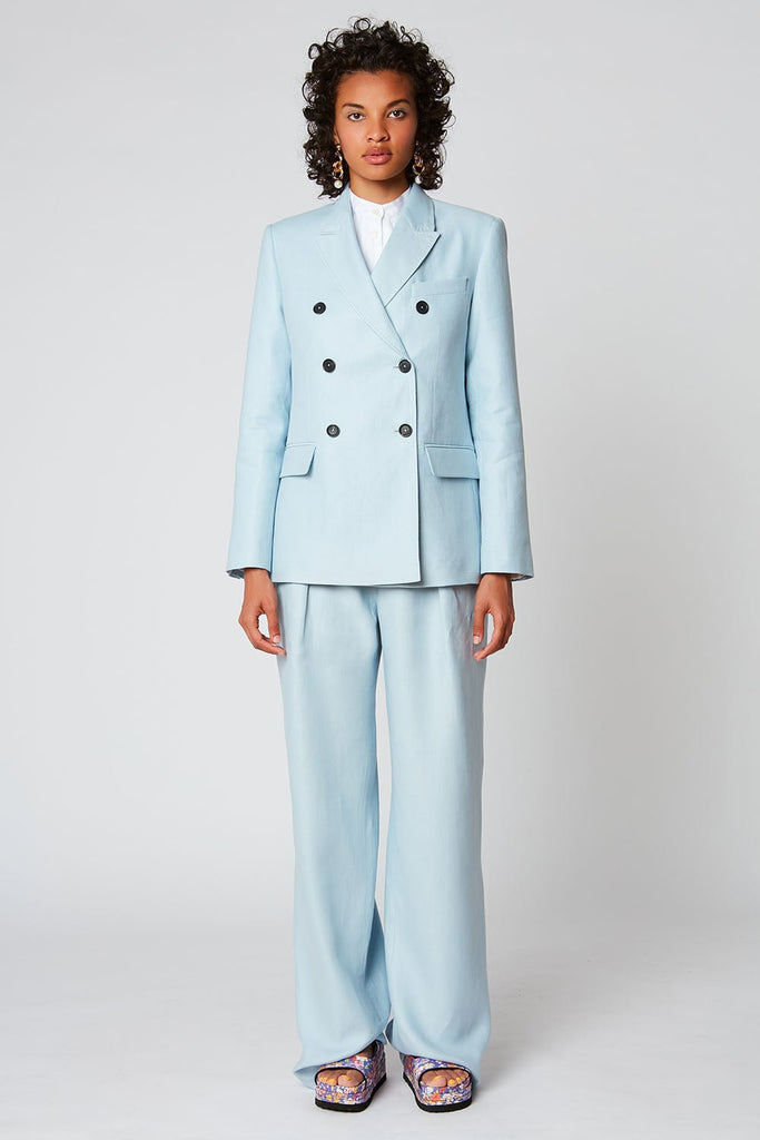Pantalon Taille Haute Large En Twill De Lin - Paul & Joe - Paul & Joe* - The Bradery