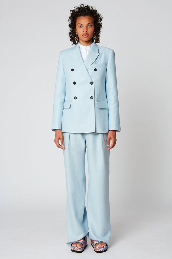 Pantalon Taille Haute Large En Twill De Lin - Paul & Joe - Paul & Joe* - The Bradery