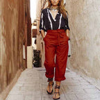 Pantalon Taille Haute Marco En Popline De Coton - Sienne Pantalons Et Combinaisons Mare Di Latte