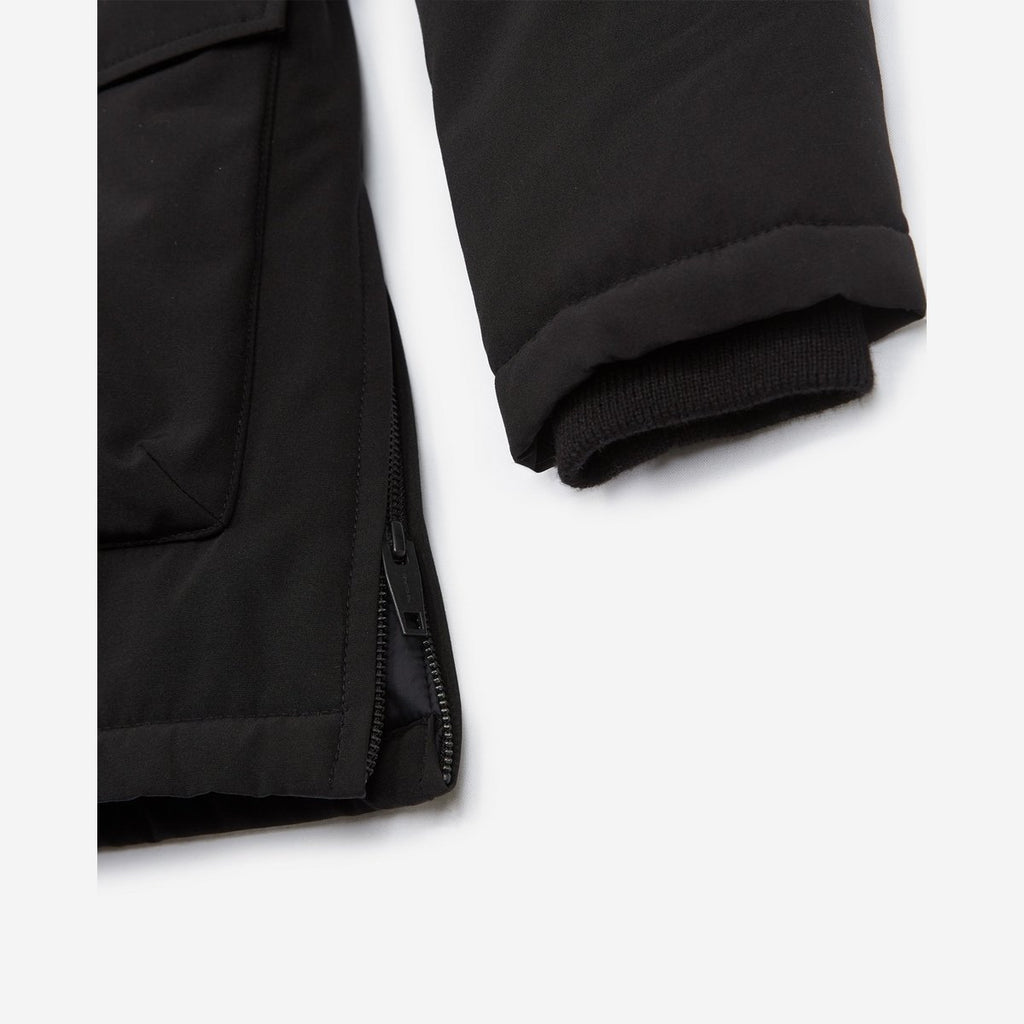 The Kooples - Parka Nylon Longue Noire Capuche - Femme
