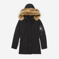 The Kooples - Parka Nylon Longue Noire Capuche - Femme