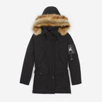 The Kooples - Parka Nylon Longue Noire Capuche - Femme