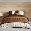 Parure De Couette 3Pcs 100% Coton 57 Fils/Cm2 - Toffee - Baton Rouge - The Bradery