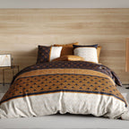 Parure De Couette 3Pcs 100% Coton 57 Fils/Cm2 - Toffee - Baton Rouge - The Bradery
