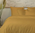 Parure De Couette 3Pcs 100% Percale De Coton 80 Fils/Cm2 - Percale Moutar - Baton Rouge - The Bradery