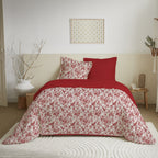 Pack Complet Imprimé (Housse De Couette + Taie(s) + Drap Housse) - 100% Coton 57 Fils - Berangere Rouge