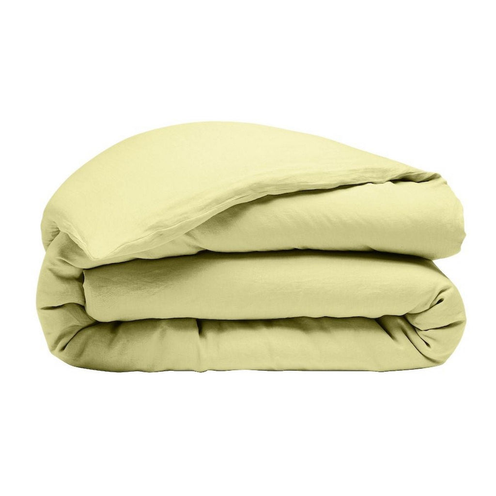 Parure De Housse De Couette 3Pcs 100% Lin Lavé 160G Beurre - Baton Rouge - The Bradery